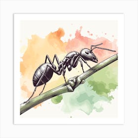 Ant On The Stem Art Print