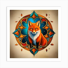 Fox In A Circle Art Print