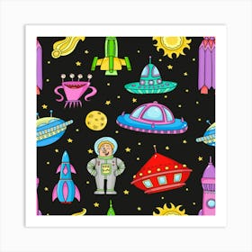 Space Aliens 1 Art Print