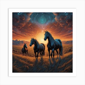 Horses In The Sky 1 Art Print