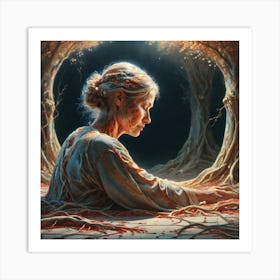 'The Girl In The Forest' 1 Art Print