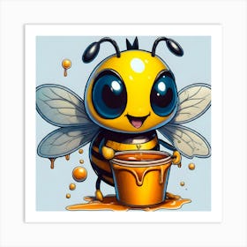 Bee With Honey Art Print