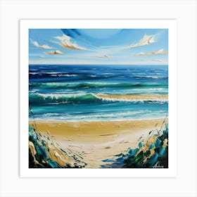 Beach At Dusk Art Print