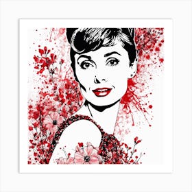 Audrey Hepburn Portrait Painting (17) Art Print