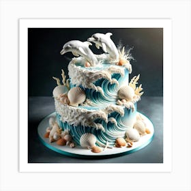 Dolphin Cake Art Print