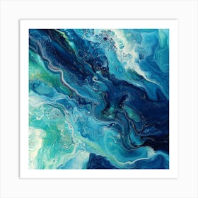 Blue And Green Abstract Painting Poster