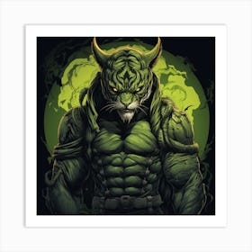 Green Tiger Art Print