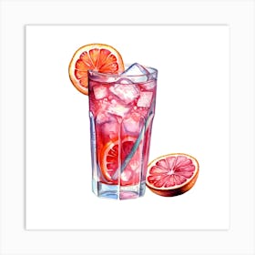 Blood Orange Cocktail Art Print