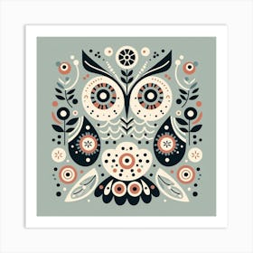 Scandinavian style, Owl 3 Art Print