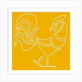 Yellow Rooster Art Print