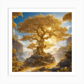 Golden Money Tree Art Print