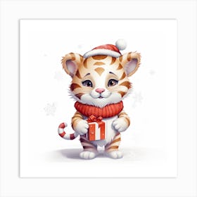 Christmas Tiger Art Print