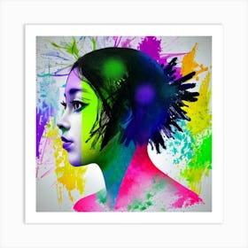 Woman in vivid Color  Art Print