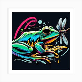 Frog Street Art 11 Art Print