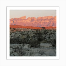 West Texas Desert Sunset Square Art Print