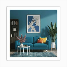 Thinking Blue Line Living Room Art Print Illustrat T40a5viwrwqbtfzmkibjua Yo86ulgltbqhnh86pfhuuq Art Print