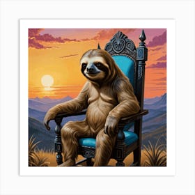 Sloth King Art Print