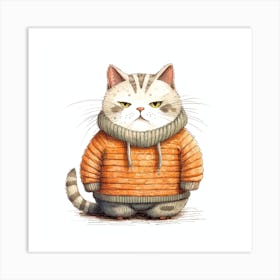 Cat In Sweater Art Print