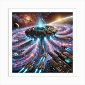 Harmonic Rift Generator Scifi Scene Art Print