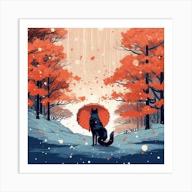 Wolf In The Snow Art Print