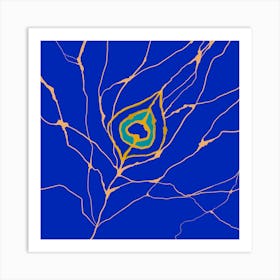 Kintsugi-Peacock Feather Art Print