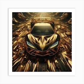 Golden Lamborghini 30 Art Print