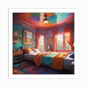 Psychedelic Bedroom Art Print