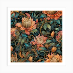 Lotus Flower Wallpaper Art Print