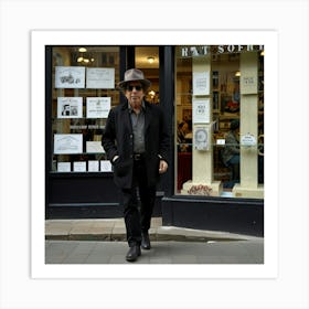 Default American Singer Bob Dylan Pictured Walking Past A Shop 3 Art Print