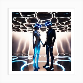 Couple In Virtual Reality Art Print