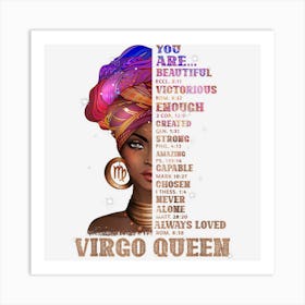 Happy Birthday Virgo Queen Black Queen Zodiac Birthday Art Print