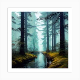 Misty Forest Art Print