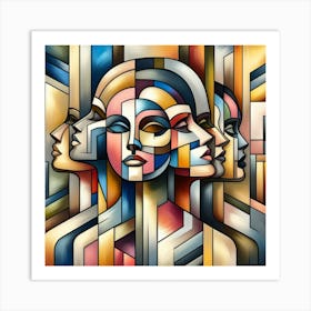 Abstract Of Faces Art Print