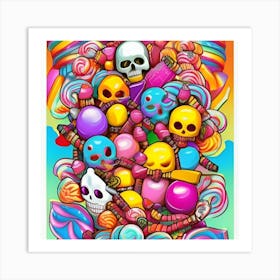 Candy Skulls Art Print