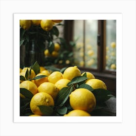 Lemons On A Window Sill Art Print