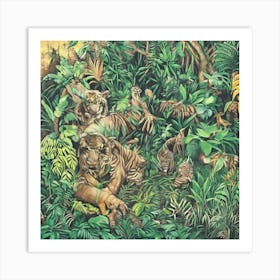 Tiger Family Art Print