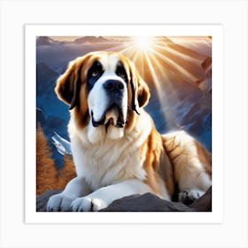 St Bernard 13 Art Print