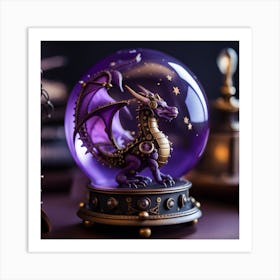 Steampunk Dragon Snow Globe 1 Art Print