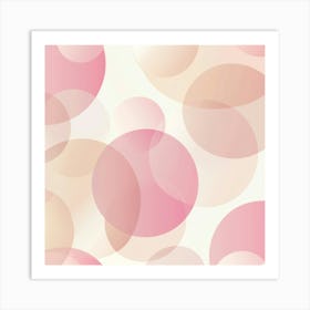 Abstract Pink Circles.Generated AI. Wall Art Print Art Print