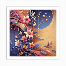 Abstract Floral Painting 17 Art Print