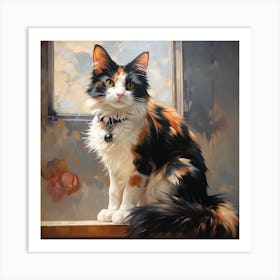 Cat by the Window Art Print