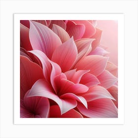 Pink Flowers Wallpaper Art Print