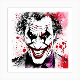The Joker Portrait Ink Painting (24) Art Print