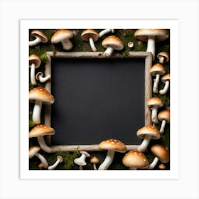 Mushroom Frame On Moss 1 Art Print