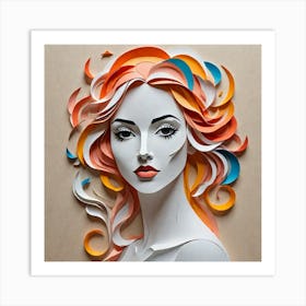 Abstract Art Of Woman Made With Paper 3419604855 Art Print