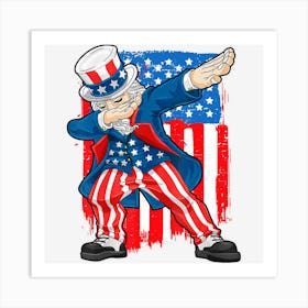 Trending Dabbing Uncle Sam 4th Of July Kids Boys Men Art Print