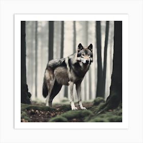 Wolf In The Forest 14 Art Print