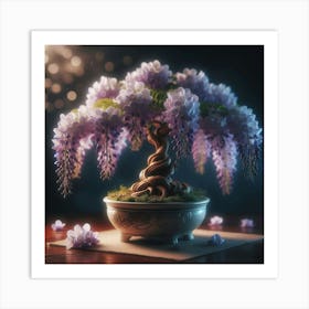 Wisteria Bonsai Art Print