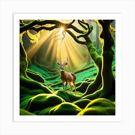 Deer In The Forest 1 Art Print