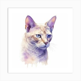 Thai Lilac Cat Portrait 1 Art Print